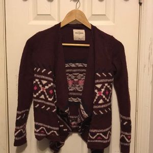 Abercrombie Girls Burgundy Cardigan